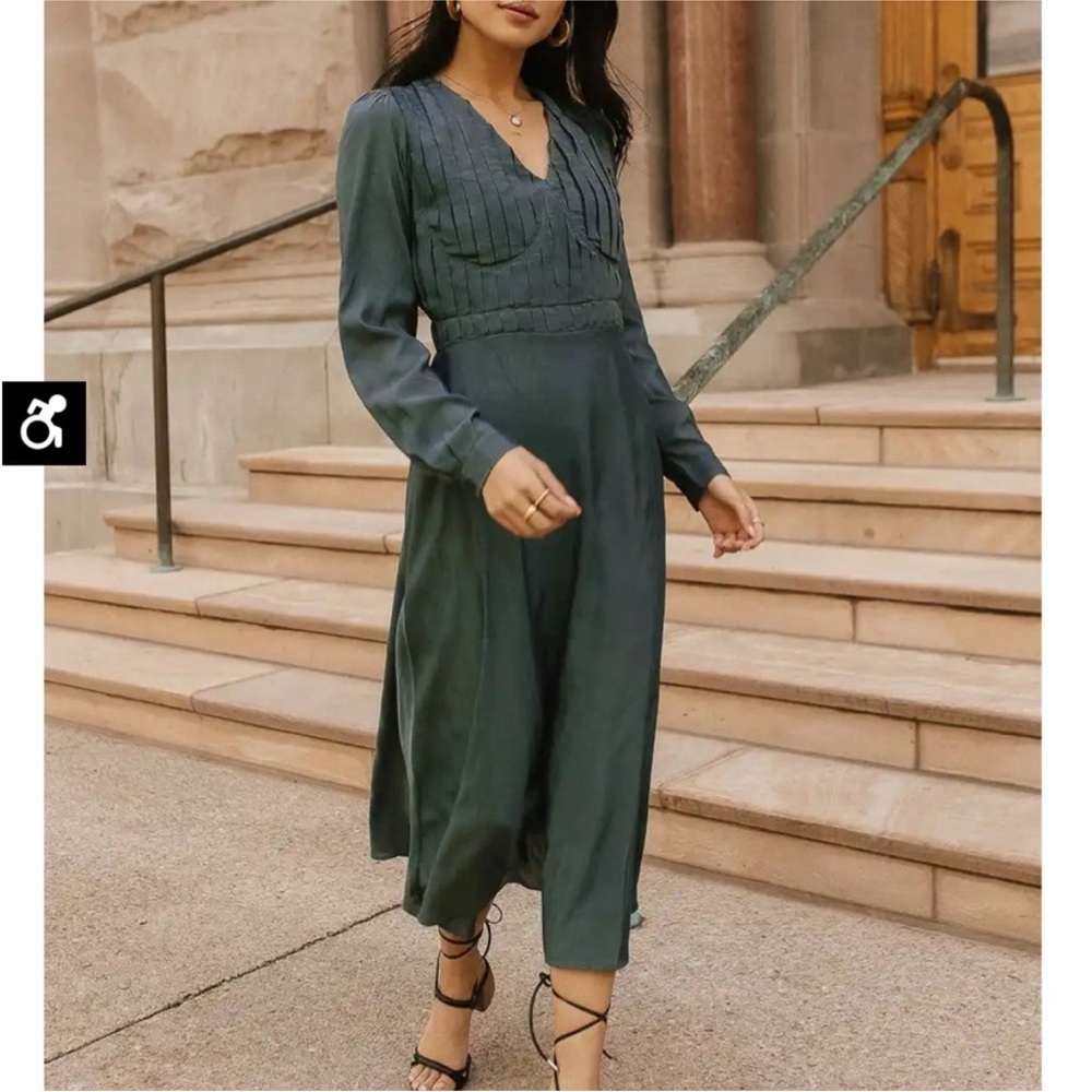 Bohme Deep Teal Long Sleeve Dress